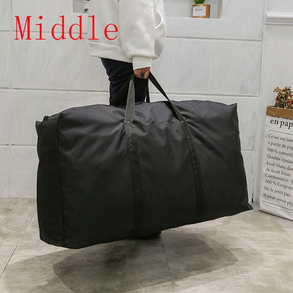 Unisex Large Capacity Folding Duffle Bag Travel Clothes Storage Bags Zipper Oxford Weekend Bag Thin Portable Moving Luggage Bag