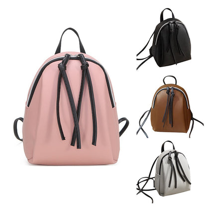 Mini PU Leather Backpack Women&#39;s Small Shoulder Bag with Tassel Zipper  Female Leather  School Bagpack Bag for Teenage Grils