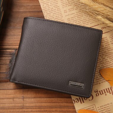 100% Genuine Leather Men Wallets Premium Product Real Cowhide Short Black Coffee