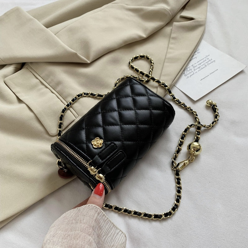 с доставкой Luxury Quilted PU Leather Crossbody Bags Women Cute Shoulder Tote Female Lady Elegant Branded Chain Purses
