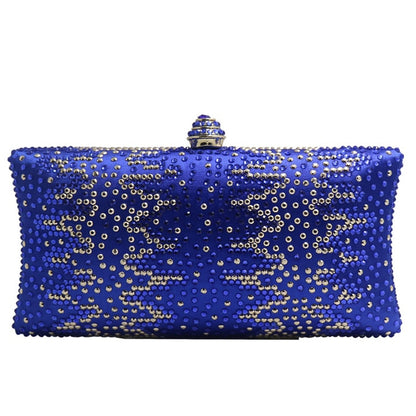 Factory Wholesale Purple Womens Evening Bag with Rhinestone Crystal Clutch Purse