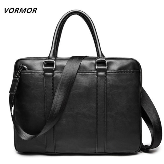 VORMOR Promotion Simple Famous Brand Business Men Briefcase Bag Luxury PU Leather Laptop Bag Man Shoulder Bag bolsa maleta