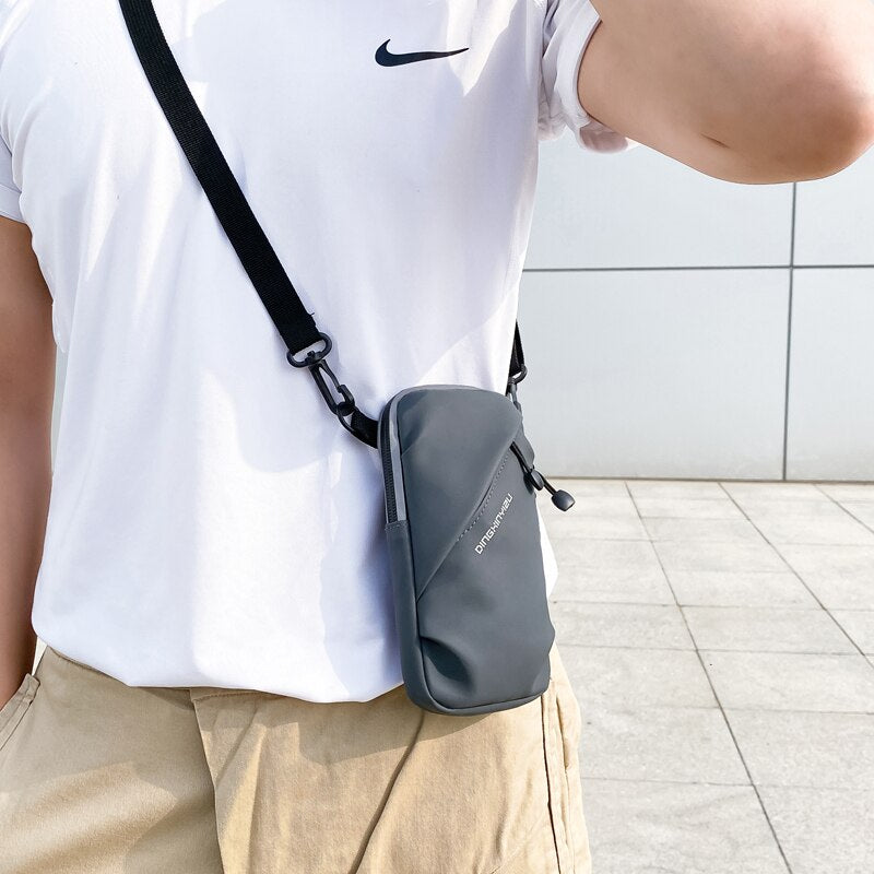 Casual Male Arm Bag New Polyester Waterproof Shoulder Bags for Men Outdoor Running Cell Crossbody Phone Pack Sac De Luxe