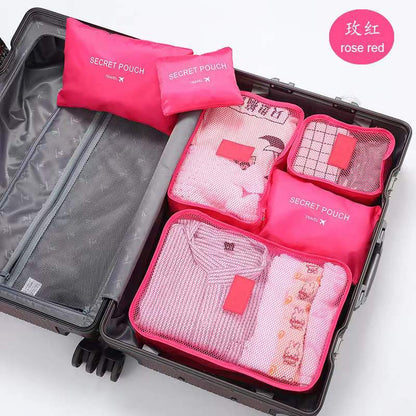 Travel storage 6-piece storage bag underwear shoes 6 storage bag Oxford waterproof cloth luggage storage and distribution