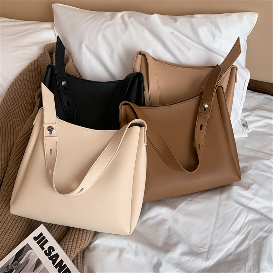 2 Sets Casual Tote Bags Pu Leather Shoulder Bags for Women Trending Female Daily Bag Designer Luxury Lady Underarm Bag Brand Sac