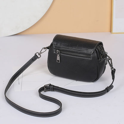 2 Straps, Snake Pattern Flap Bag, Women&#39;s Genuine Leather Shoulder Bag, 100% Real Cow Skin Cross body Messenger Bag, T050