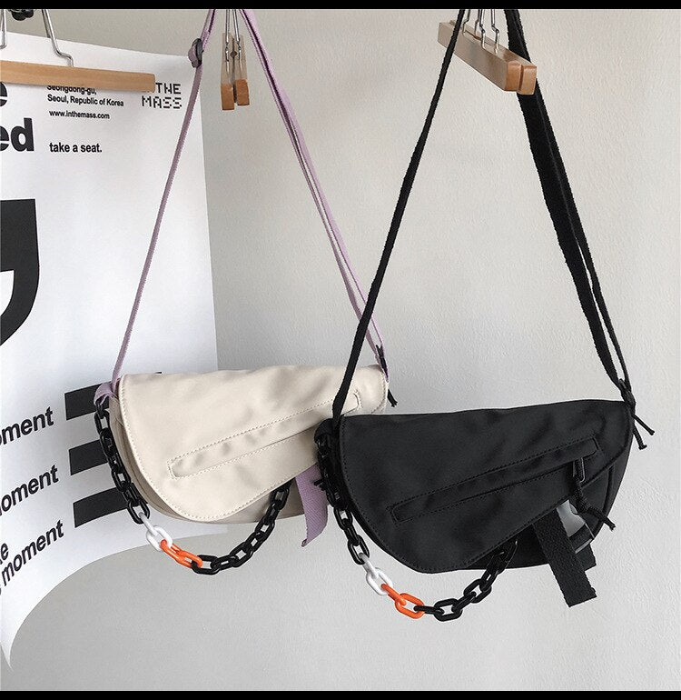 MJ Fashion Nylon Crossbody Bag Unisex Shoulder Handbag Versatile Chain Messenger Bags High Capacity New Chest Packs