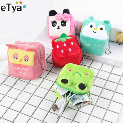 Mini Coin Purse Bag Cute Plush Cute Small Coin Wallet Women Coin Money Earphone Holder Wallet Pouch Pocket Kids Handbag Gift