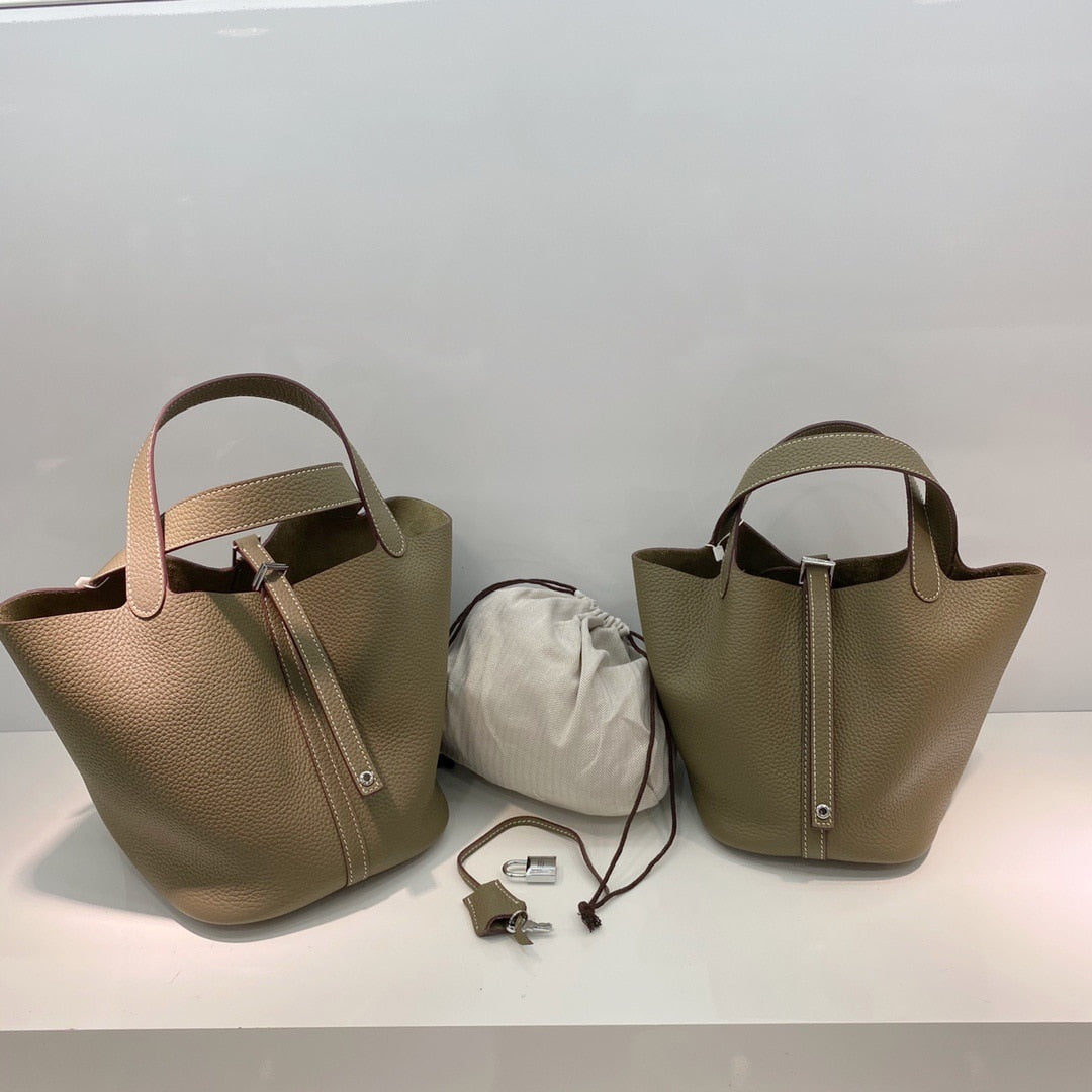 100% Genuine Leather Women Luxury Brand Handbags,Luxury Handbags Women Bags Designer Tote Bag Classical Soft Leather Bucket Bag