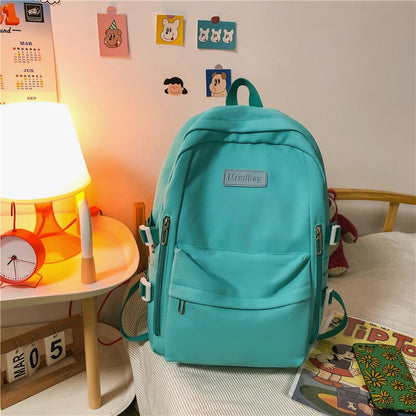 Waterproof Nylon Women Backpack Multi-Pocket Student Rucksack Female Travel Bag Book Schoolbag For Teenage Girl Boys Satchel