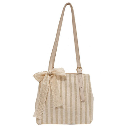 Tote Bag Shoulder Bag Female Handbag Purse Designer Lace Weave Fashion PU Leather Simple New Beach Bag All-match Zipper