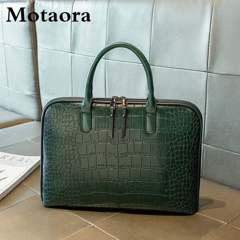 MOTAORA New Genuine Leather Women Shoulder Bag Luxury Crocodile Pattern Handbag For Women Fashion Cowhide Crossbody Bag Ladies