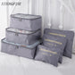 6PCs/Set Travel Bag Clothing Organizer Multifunctional Storage Bag High Capacity Mesh Packing Cubes Unisex Luggage Organizer Bag