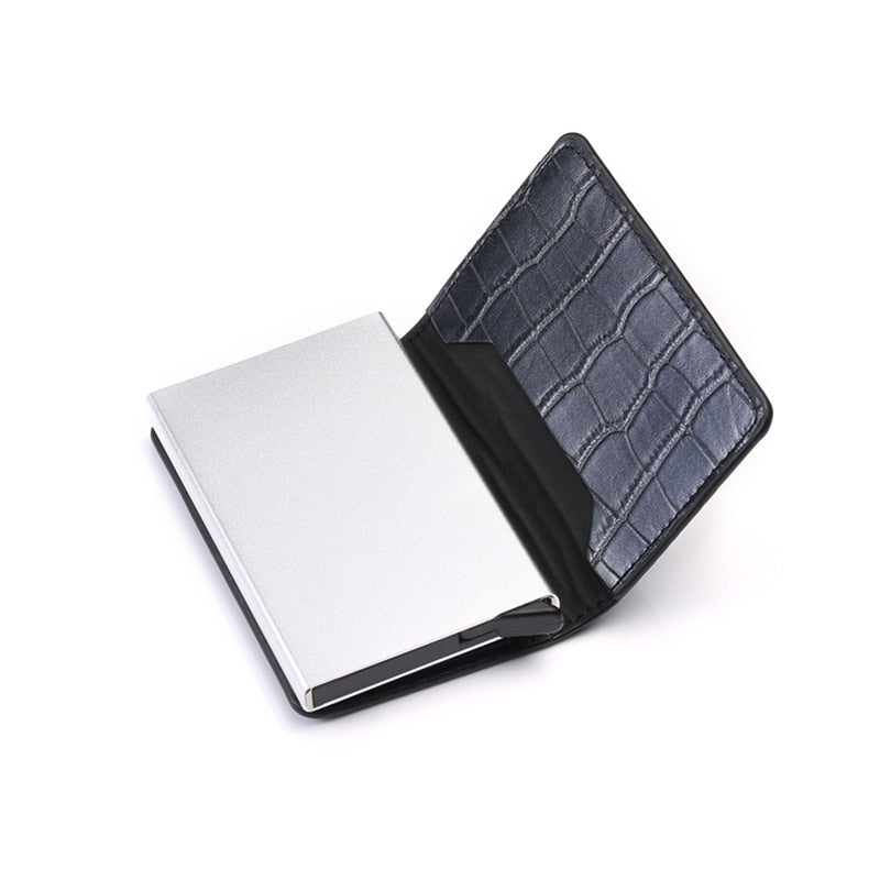 Dropshipping Man Women Smart Wallet Business Card Holder Rfid Wallet Aluminum Metal Credit Business Mini Card Wallet