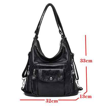 Women Handbags Luxury Designer Handbag Solid Color Messenger Bags Large Capacity Casual Ladies Shoulder Bags PU Leather Tote Bag