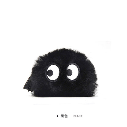 Bemoreal Mini Wallet Women Faux Fur Big Eyes Coin Bag With Zipper Fashion Small Purse Female Tassel Sweet Key Wallets