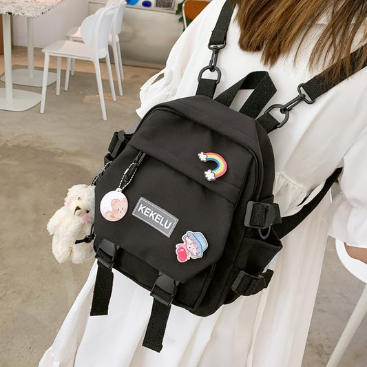 Small women&#39;s backpack Fashionable multifunctional casual shoulder bag Cute girly backpack Schoolgirl mini schoolbag Mochila