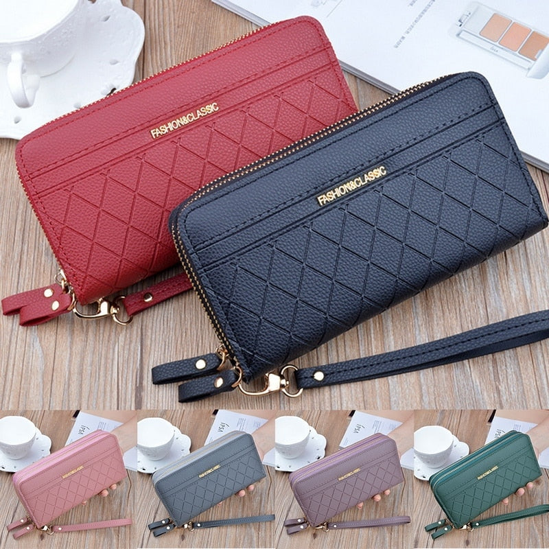 Long Women&#39;s Wallet Female Purses Tassel Coin Purse Card Holder Wallets Female Pu Leather Clutch Money Bag Female Wallet