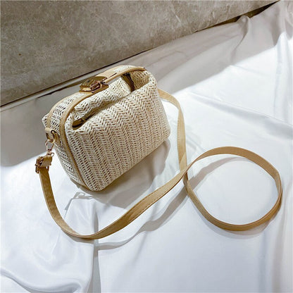 Women&#39;s Bag Korean Summer Straw Woven Handbag Fashion Clutch All-match Shoulder Bag Diagonal Bag Purse Fashion Tote Bag