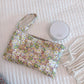 Korean Floral Coin Purse Mini Cotton Sanitary Towel Pouch Women&#39;s Cosmetic Bag Fabric Make Up Organizer Beauty Case Storage Bag