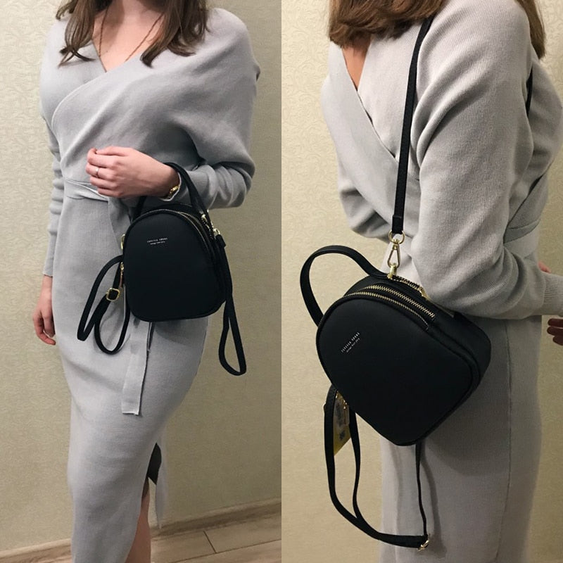 Fashion Leather Mini Backpack Purse for Women Ladies Tote Multi-Function Luxury Shoulder Bag Messgner Bags Mochila Feminina NEW