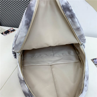 New Tie-dye Canvas Women Backpack Female Lovely Travel Bag Teenage Girls High Quality Schoolbag Lady&#39;s Knapsack Small Book Bag