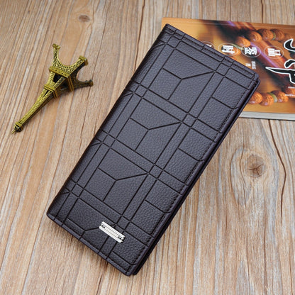 New Men&#39;s Wallets Men&#39;s Long Wallets Fashion Embossed Vertical Open Suit Bag Large Capacity Plus Soft Wallet