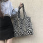 Fashion Large Capacity Zebra Canvas Handbag Women Bag Luxury Shoulder Bag New Shopping Tote Bag Casual Travel Underarm bag