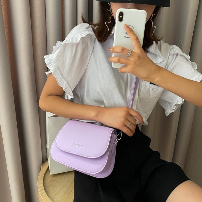 SWDF New Fashion Trend Crossbody Bags for Women Solid Flap Shoulder Bag Designer Handbags and Purses Small Women Messenger Bags