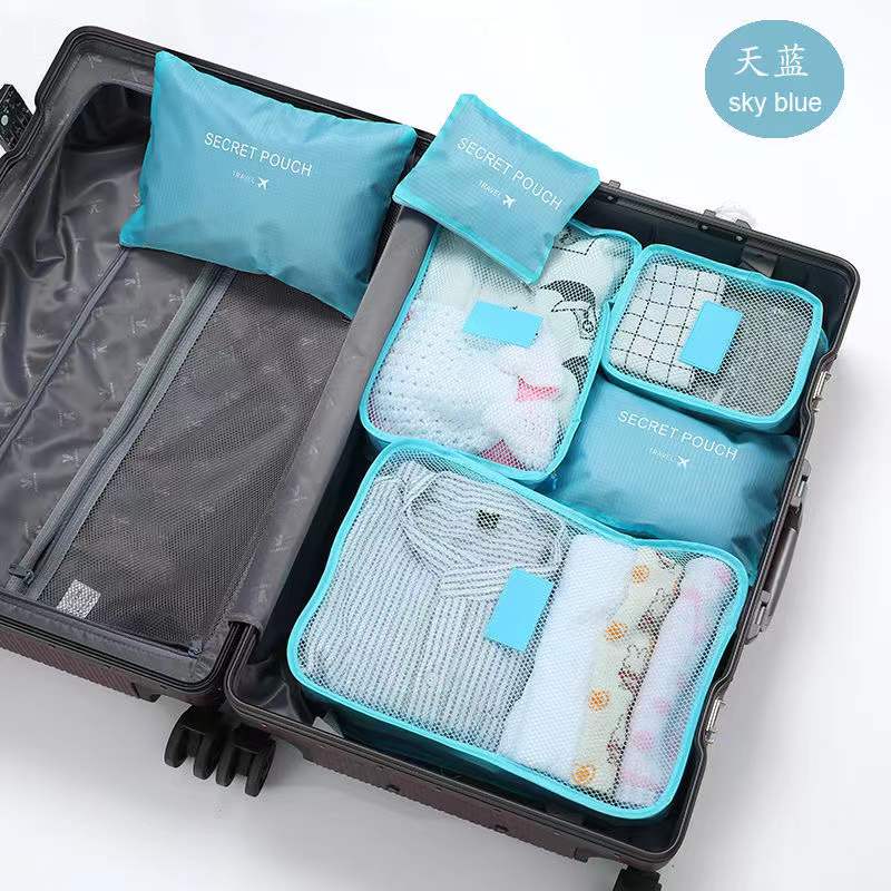 Travel storage 6-piece storage bag underwear shoes 6 storage bag Oxford waterproof cloth luggage storage and distribution