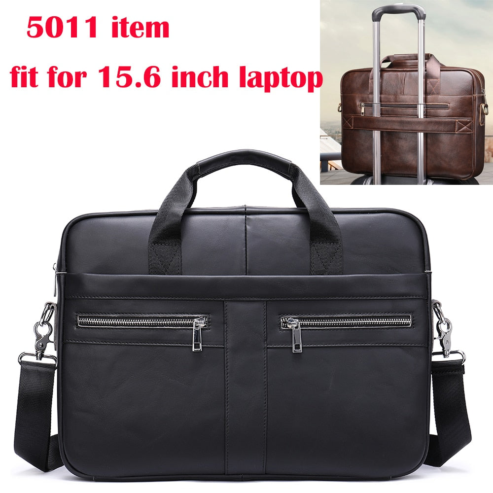 WESTAL Men&#39;s Bag Genuine Leather Men Briefcase for Laptop 14 Messenger Men&#39;s Leather Bag Business Portfolio for Document A4 7022