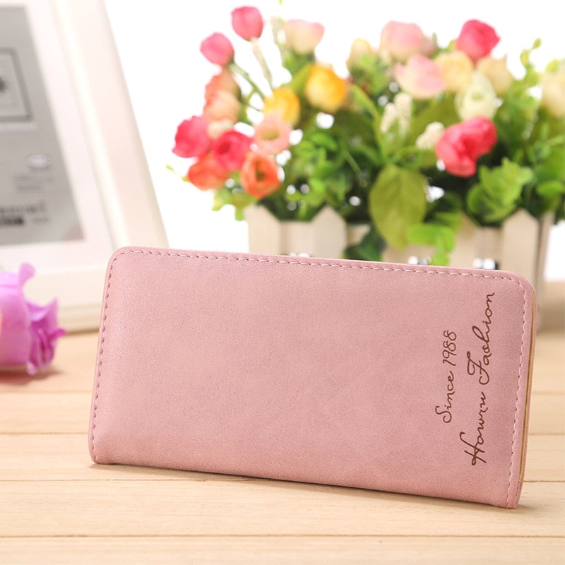 Women&#39;s Wallet Minimalist Thin Pu Leather Letter Fashion Wallet Female Multi-card Clutch Practical Coin Purse Card Bag Money