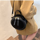 Black Round Handbag Vintage Shoulder Bag for Women Clutch Purses Winter High Quality Crossbody Bag Female Travel Totes