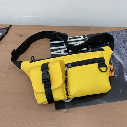 Men&#39;s Shoulder Slanted Bag New Big Capacity Retro Women Pure Color Oxford Cloth Crossbody Chest Bag Casual Ladies Waist Pack