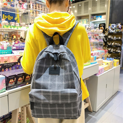 Fashion Girl College School Bag Casual New Simple Women Backpack Striped Book Packbags for Teenage Travel Shoulder Bag Rucksack