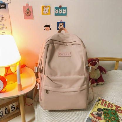 Waterproof Nylon Women Backpack Multi-Pocket Student Rucksack Female Travel Bag Book Schoolbag For Teenage Girl Boys Satchel