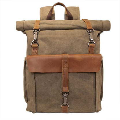 Fashion Vintage Men&#39;s canvas Laptop Backpack Male Casual Backpack School Bag Large Capacity Travel Mountaineering Bag