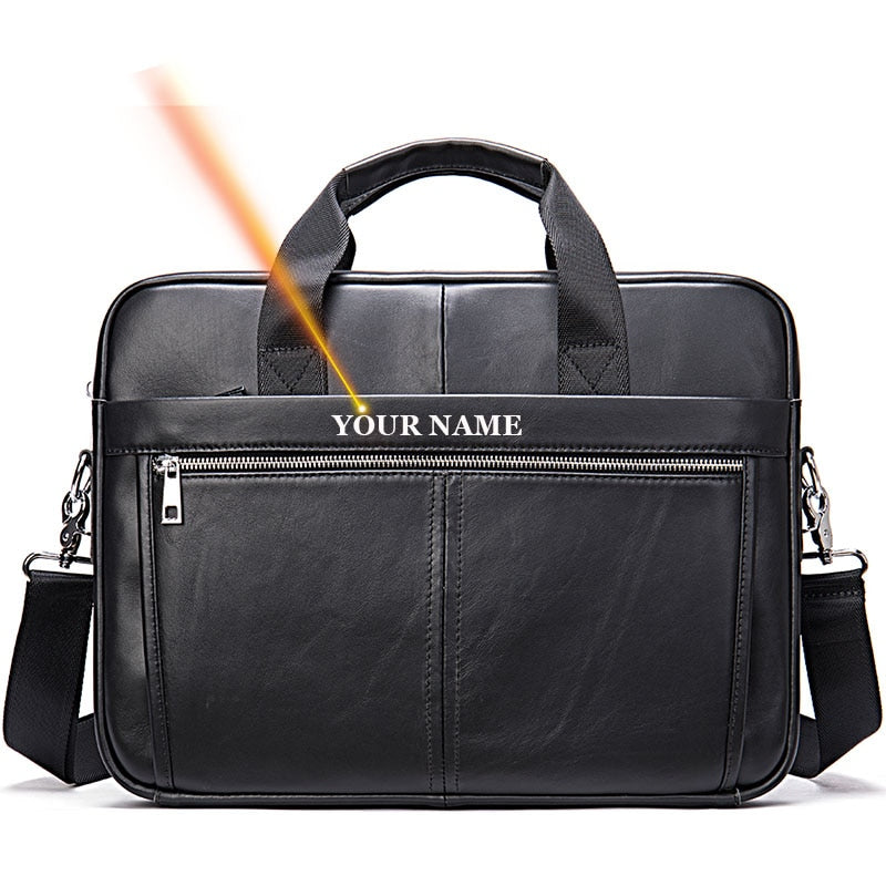 WESTAL Men&#39;s Briefcases Messenger Bag Men&#39;s Genuine Leather 14&#39;&#39; Laptop Bag Man Leather Office Business Bags for Document 8572