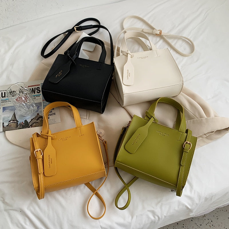 Soft PU Leather Crossbody Bags for Women New Solid Color Simple Shoulder Purses Female Brand Designer Trends Handbags Green