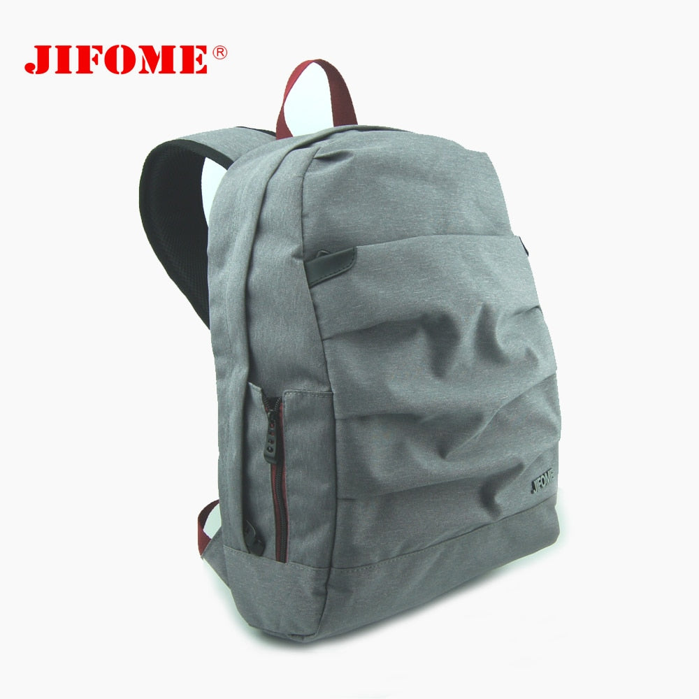 JIFOME 15.6&quot; Water Repellent Rucksack Nylon Travel Bag College Laptop Men Backpack Teens School bag Slim Mochila