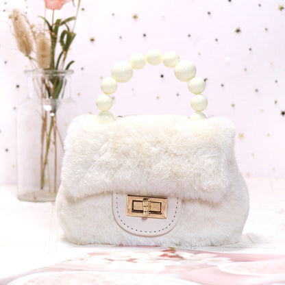 Kids Mini Purses and Handbags Faux Fur Crossbody Bags for Women Coin Wallet Girls Party Hand Bags Baby Money Clutch Bag