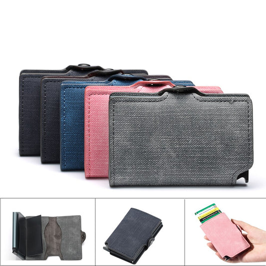 Automatic Pop-up Credit Card Wallet  RFID Blocking Slim Card Holder  Business Hasp Card Case Slim Wallet  for Women/Men&#39;s