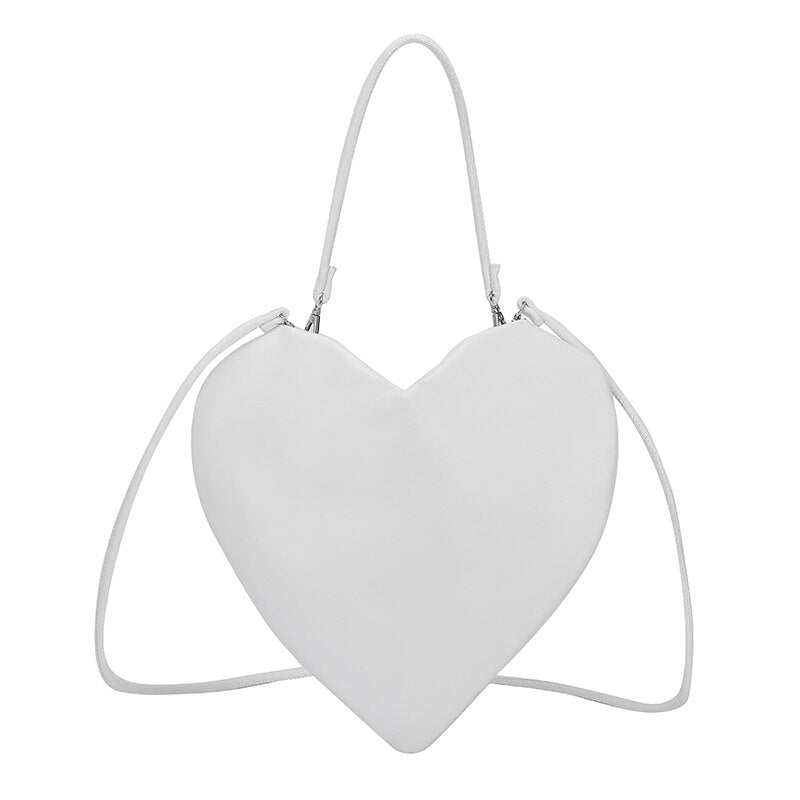 Designer Heart Shaped Solid Color Shoulder Bag Women&amp;#39;s PU Leather Crossbody Bag Luxury Handbag and Purse Female Tote Bag Clutchs