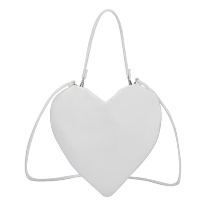 Designer Heart Shaped Solid Color Shoulder Bag Women&amp;#39;s PU Leather Crossbody Bag Luxury Handbag and Purse Female Tote Bag Clutchs