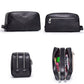 Contact&#39;s Genuine Leather Men&#39;s Cosmetic Bags Case Travel Organizer Men Toiletry Bag Luxury Brand Makeup Bags Large Capacity