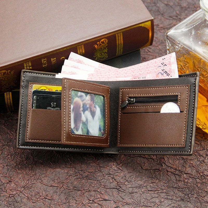 Men Wallet Leather Business Foldable Wallet Luxury Billfold Slim Hipster Credit Card Holders Inserts Coin Purses Vintage Walltes