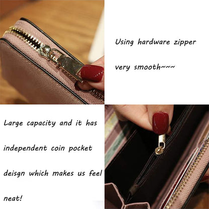 Long Lady Wallet Female Purses Soft PU Leather Mobile Phone wallet For Women Large Capacity Luxury Elegant Zipper Clutch