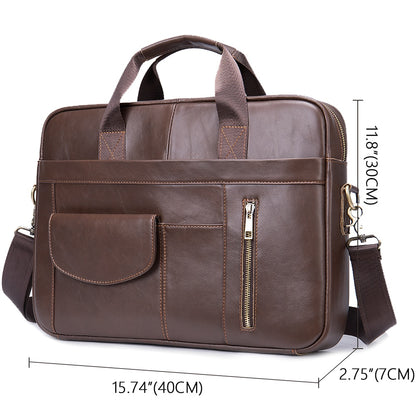 WESTAL Men&#39;s Leather Bags Men Leather Laptop Bag for Document Briefcase for Teens Zip Men&#39;s Business Bag Tote Messenger Bags Man