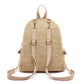 Women Weave Backpack Straw Tassel Splicing School Shoulder Bookbag Multi-pocket Zipper Rucksack for Vacation and Travel