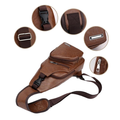 Male Shoulder Bag USB Charging Crossbody Chest Bag For Men Anti Theft Chest Waist Pack Trip Messenger Bags Single Strap Back Bag